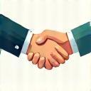 Symbolische Handschlag-Illustration für vertrauensvolle Partnerschaft